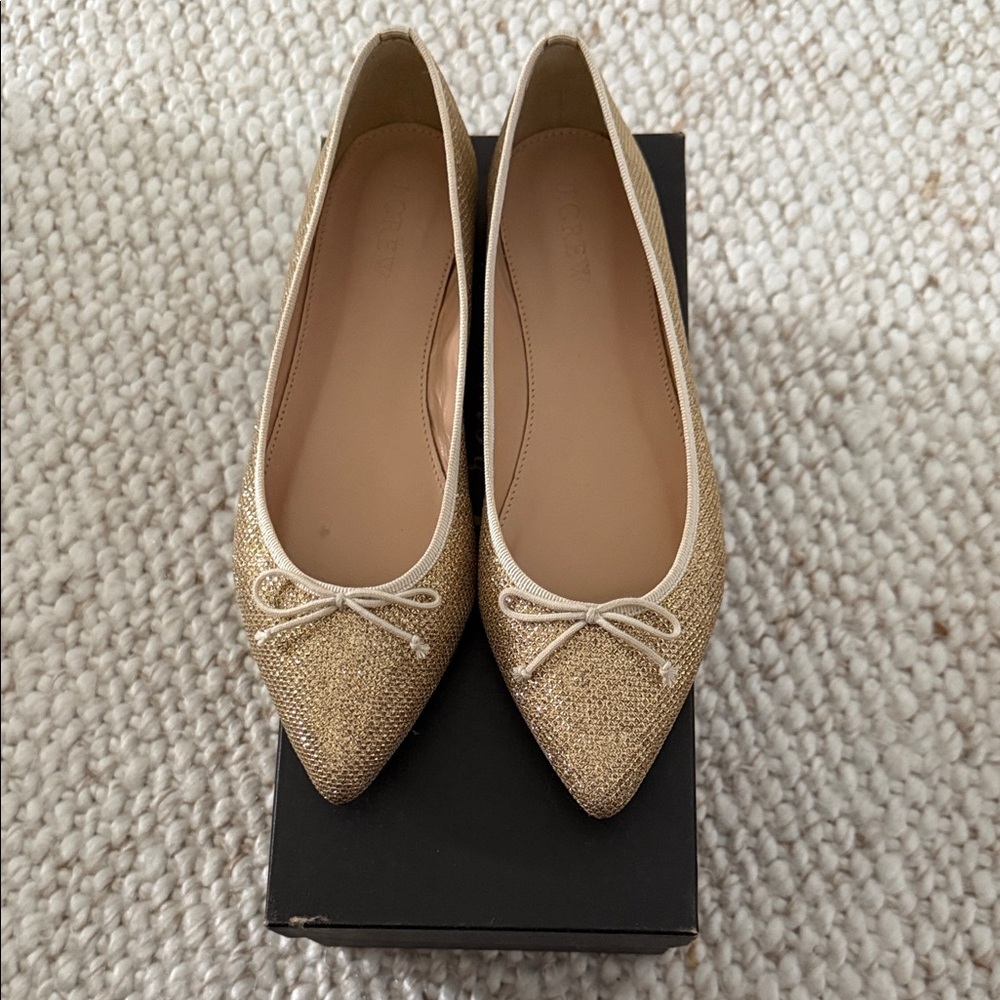 J. Crew Gold Textured Flats